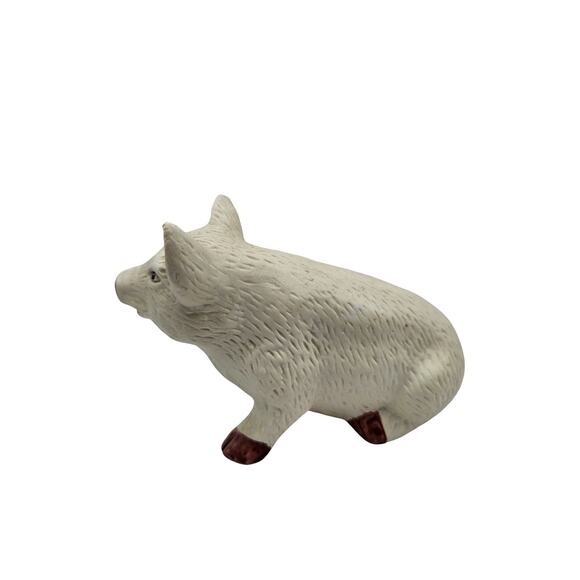 Vintage Bisque Porcelain Pig Piglet Figurine Signed GOT - Picture 3 of 7